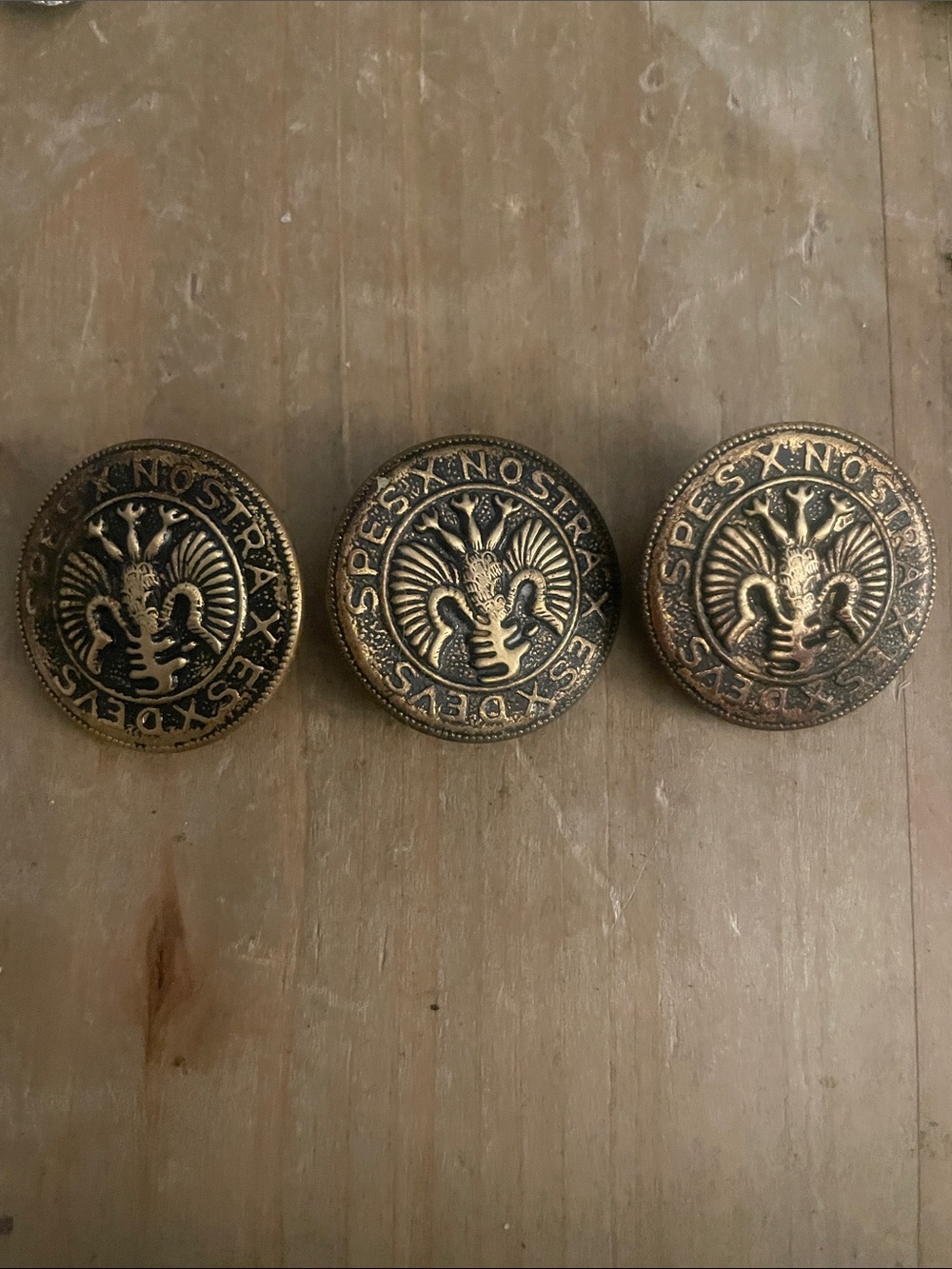 Antique-Style Gold Medallion Accent Buttons - Decorative Set Hessian Soldier